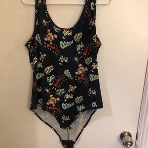 Forever 21 Blue comic Body suit (Plus Size)